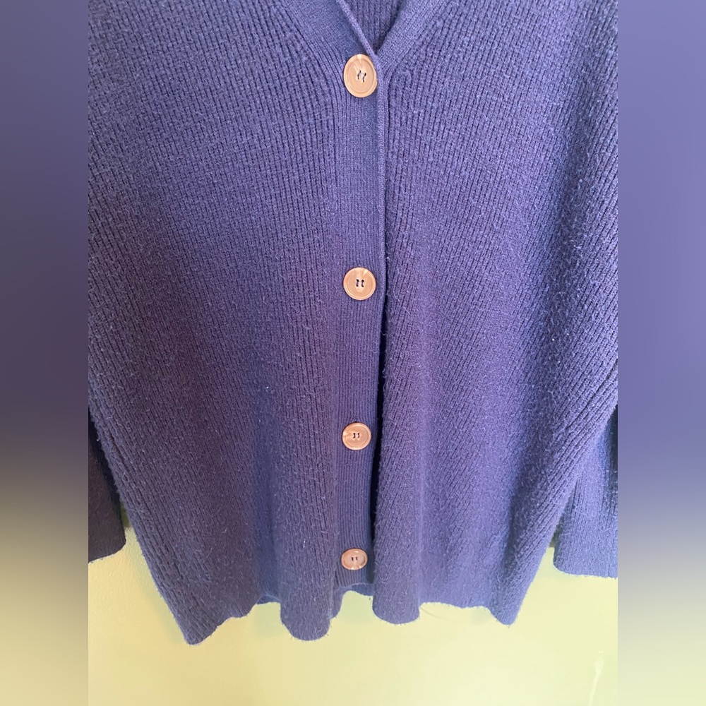 Tahari Deep Blue Women's Cardigan - Picture 2 of 4